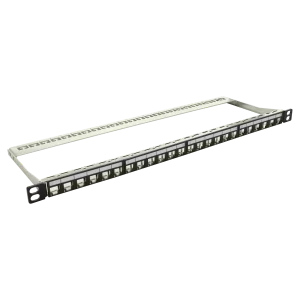 Boş Modüler Düz HD Patch Panel | 0.5U CAT-6A | 24 Port - Thumbnail