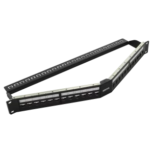 - Empty Modular Angled Patch Panel | 1U CAT-6A | 24 Ports  - Empty Modular Angled Patch Panel | 1U CAT-6A | 24 Ports