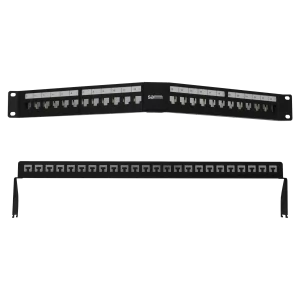 Empty Modular Angled Patch Panel | 1U CAT-6A | 24 Ports - Thumbnail