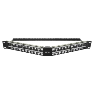 Empty Modular Angled HD Patch Panel | 1U CAT-6A | 48 Ports - Thumbnail