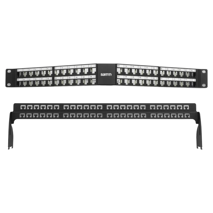 Boş Modüler Açılı HD Patch Panel | 1U CAT-6A | 48 Port