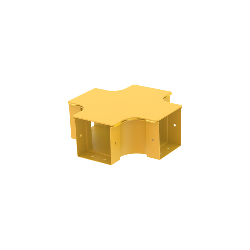 Samm Teknoloji - Raceways | 4 Way Cross Connection 100mm | W/ Cover Samm Teknoloji - Raceways | 4 Way Cross Connection 100mm | W/ Cover