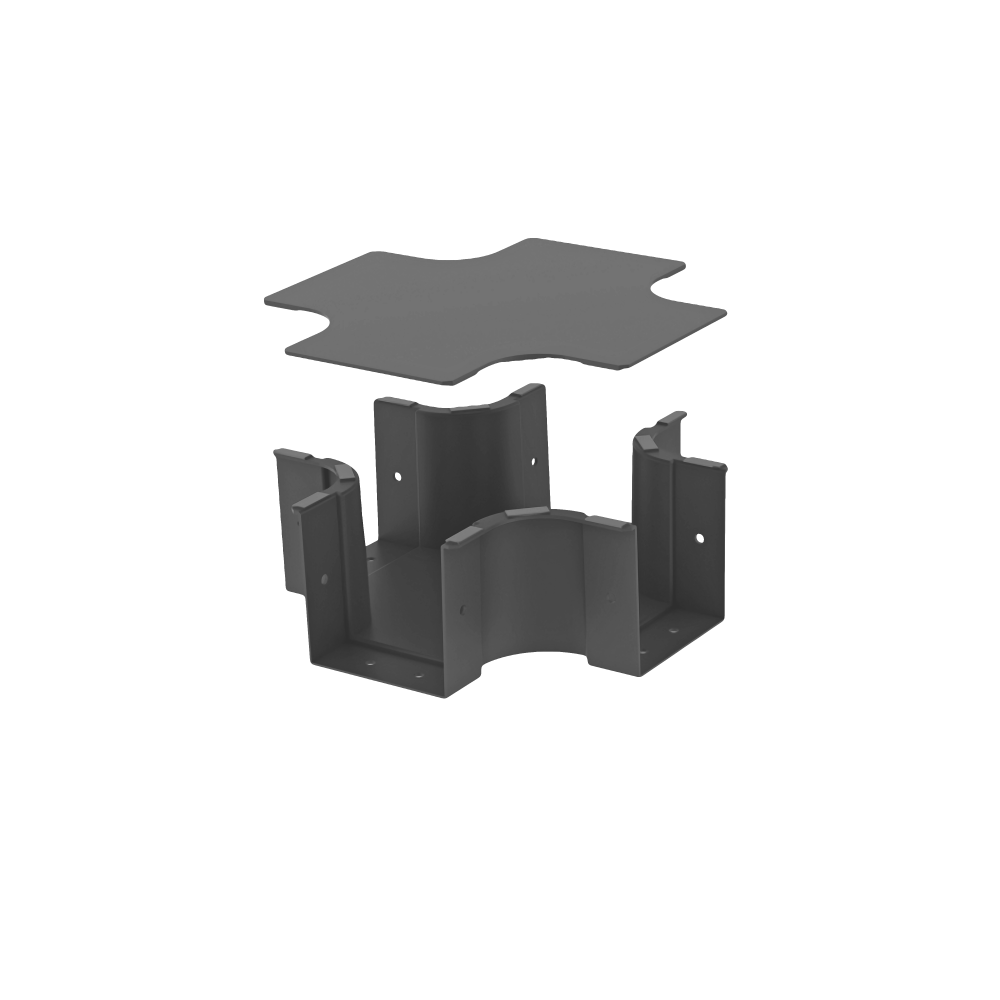 Raceways | 4 Way Cross Connection 100mm | W/ Cover