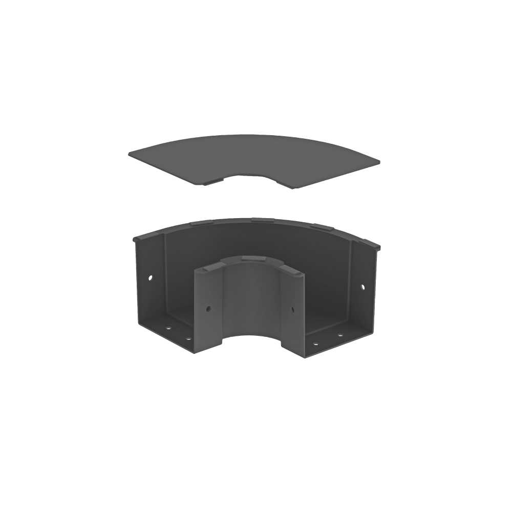 Raceways | Horizontal Elbow | W/ Cover 100mm Raceways | Horizontal Elbow | W/ Cover 100mm