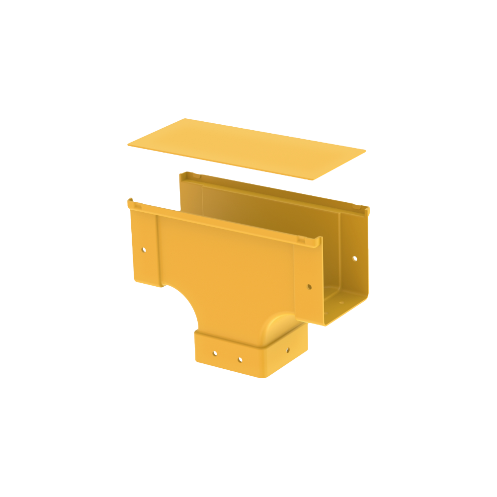 Raceways | Top Side Open Vertical Drop 100mm | W/ Cover