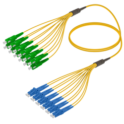 SC/APC-LC/UPC | 12 Fiber Fanout | Single Mode G657.A2 | 3.0/1.8mm - Thumbnail