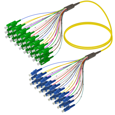 SC/APC-LC/UPC | 24 Fiber Fanout | Single Mode G657.A2 | 3.0/0.9mm SC/APC-LC/UPC | 24 Fiber Fanout | Single Mode G657.A2 | 3.0/0.9mm