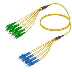 SC/APC-LC/UPC | 8 Fiber Fanout | Single Mode G657.A2 | 3.0/1.8mm