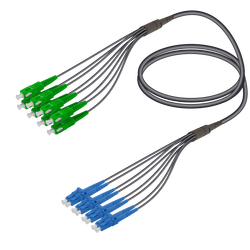 SC/APC-LC/UPC | 8 Fiber Universal Fanout | Single Mode G657.A2 | 4.8/1.8mm
