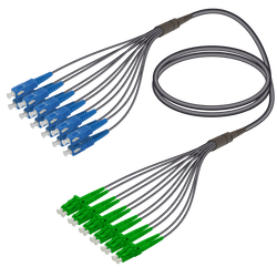 SC/UPC-LC/APC | 12 Fiber Universal Fanout | Single Mode G657.A2 | 4.8/1.8mm - Thumbnail