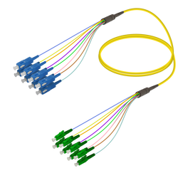 SC/UPC-LC/APC | 8 Fiber Fanout | Single Mode G657.A2 | 3.0/0.9mm