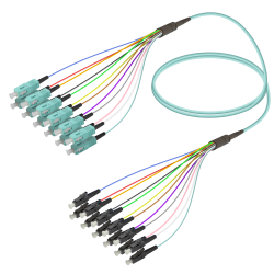 SC/UPC-LC/UPC | 12 Fiber Fanout | Multi Mode G651.OM3 | 3.0/0.9mm - Thumbnail