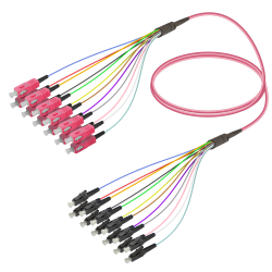 SC/UPC-LC/UPC | 12 Fiber Fanout | Multi Mode G651.OM4 | 3.0/0.9mm - Thumbnail