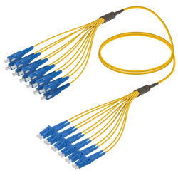 SC/UPC-LC/UPC | 12 Fiber Fanout | Single Mode G657.A2 | 3.0/1.8mm