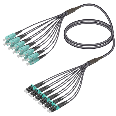SC/UPC-LC/UPC | 12 Fiber Universal Fanout | Multi Mode G651.OM3 | 4.8/1.8mm SC/UPC-LC/UPC | 12 Fiber Universal Fanout | Multi Mode G651.OM3 | 4.8/1.8mm