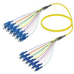 SC/UPC-LC/UPC | 12 Fibers Fanout | Single Mode G657.A2 | 3.0/0.9mm SC/UPC-LC/UPC | 12 Fibers Fanout | Single Mode G657.A2 | 3.0/0.9mm