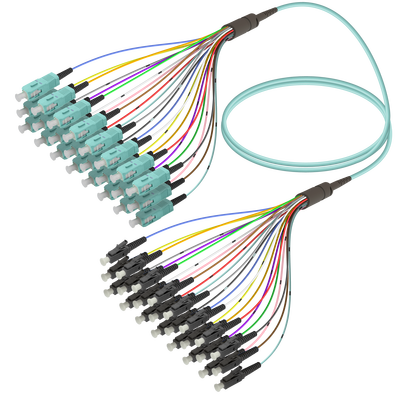 SC/UPC-LC/UPC | 24 Fiber Fanout | Multi Mode G651.OM3 | 3.0/0.9mm