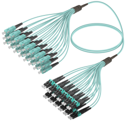 SC/UPC-LC/UPC | 24 Fiber Fanout | Multi Mode G651.OM3 | 3.0/1.8mm