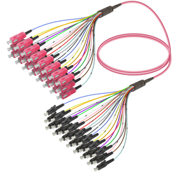 SC/UPC-LC/UPC | 24 Fiber Fanout | Multi Mode G651.OM4 | 3.0/0.9mm - Thumbnail