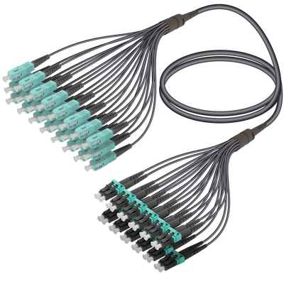 SC/UPC-LC/UPC | 24 Fiber Universal Fanout | Multi Mode G651.OM3 | 4.8/1.8mm SC/UPC-LC/UPC | 24 Fiber Universal Fanout | Multi Mode G651.OM3 | 4.8/1.8mm