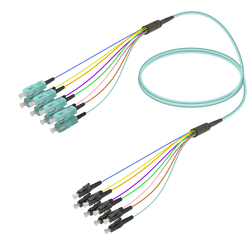 SC/UPC-LC/UPC | 8 Fiber Fanout | Multi Mode G651.OM3 | 3.0/0.9mm - Thumbnail