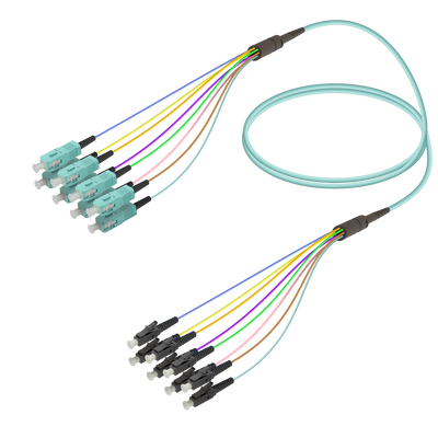 SC/UPC-LC/UPC | 8 Fiber Fanout | Multi Mode G651.OM3 | 3.0/0.9mm