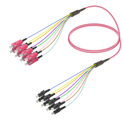 SC/UPC-LC/UPC | 8 Fiber Fanout | Multi Mode G651.OM4 | 3.0/0.9mm - Thumbnail