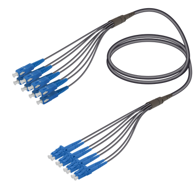 SC/UPC-LC/UPC | 8 Fibers Universal Fanout | Single Mode G657.A2 | 4.8/1.8mm SC/UPC-LC/UPC | 8 Fibers Universal Fanout | Single Mode G657.A2 | 4.8/1.8mm