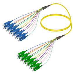 SC/UPC-SC/APC | 12 Fiber Fanout | Single Mode G657.A2 | 3.0/0.9mm - Thumbnail