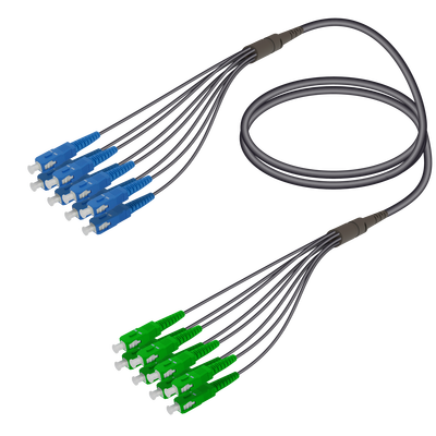 SC/UPC-SC/APC | 8 Fibers Universal Fanout | Single Mode G657.A2 | 4.8/1.8mm SC/UPC-SC/APC | 8 Fibers Universal Fanout | Single Mode G657.A2 | 4.8/1.8mm