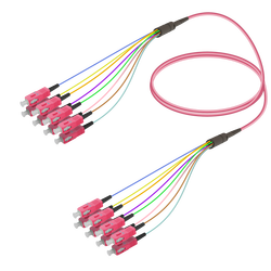 SC/UPC-SC/UPC | 8 Fiber Fanout | Multi Mode G651.OM4 | 3.0/0.9mm