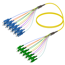 SC/UPC-LC/APC | 12 Fibers Fanout | Single Mode G657.A2 | 3.0/0.9mm SC/UPC-LC/APC | 12 Fibers Fanout | Single Mode G657.A2 | 3.0/0.9mm
