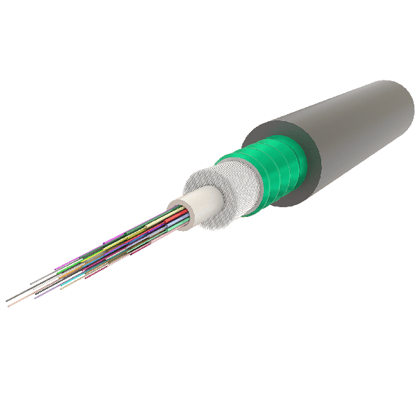 Steel-Armoured Central Loose Tube Fiber Optic Cable | Gel-Free | U-BQ(ZN)(SR)BH | Up to 24F | 2000 meters - Thumbnail