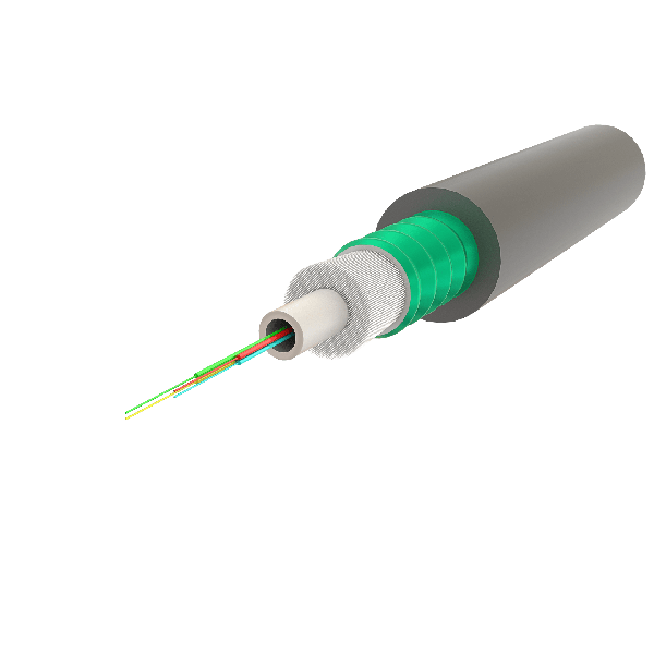 Steel-Armoured Central Loose Tube Fiber Optic Cable | Gel-Free | U-BQ(ZN)(SR)BH | Up to 24F | 2000 meters