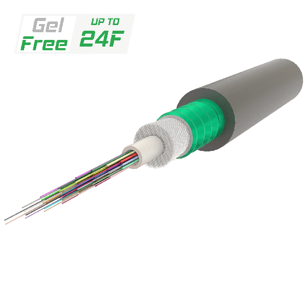 Steel-Armoured Central Loose Tube Fiber Optic Cable | Gel-Free | U-BQ(ZN)(SR)BH | Up to 24F | 2000 meters