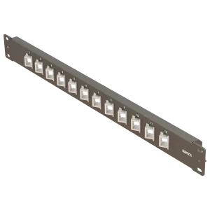 Samm Teknoloji - 19” 1U, FP6 12 Açılı Simpleks, Fiber Adaptörler için Ön Panel, Boş, Siyah Samm Teknoloji - 19” 1U, FP6 12 Açılı Simpleks, Fiber Adaptörler için Ön Panel, Boş, Siyah