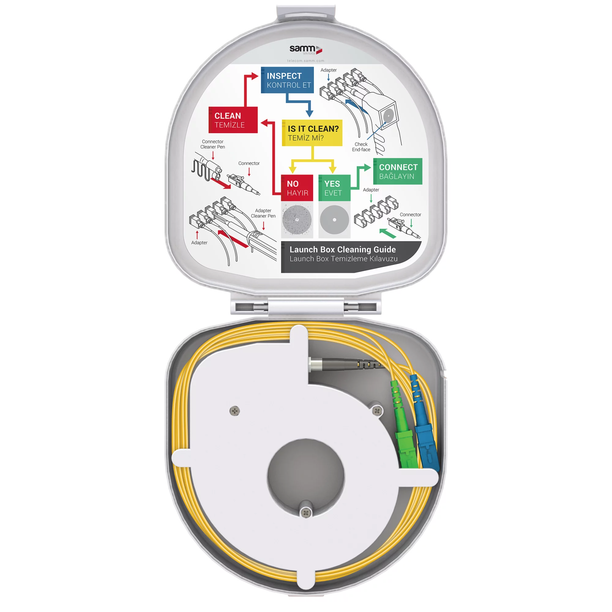 Samm Teknoloji - Through Type Fiber Optic OTDR Launch Box | Single Mode G657.A2 | SC UPC/SC APC | 500 meters (1) Samm Teknoloji - Through Type Fiber Optic OTDR Launch Box | Single Mode G657.A2 | SC UPC/SC APC | 500 meters (1)