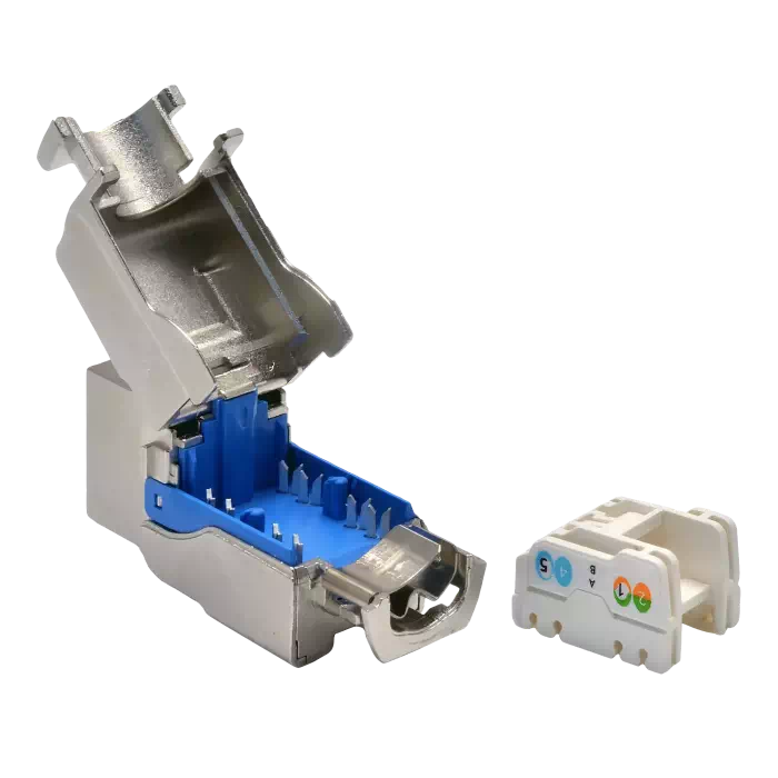 TIA CAT6A Jack to Jack Keystone 90° | Shielded TIA CAT6A Jack to Jack Keystone 90° | Shielded